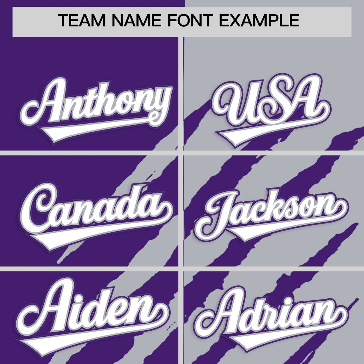 Custom Purple Gray Split Tiger Claw Scratch Pattern Baseball Jersey