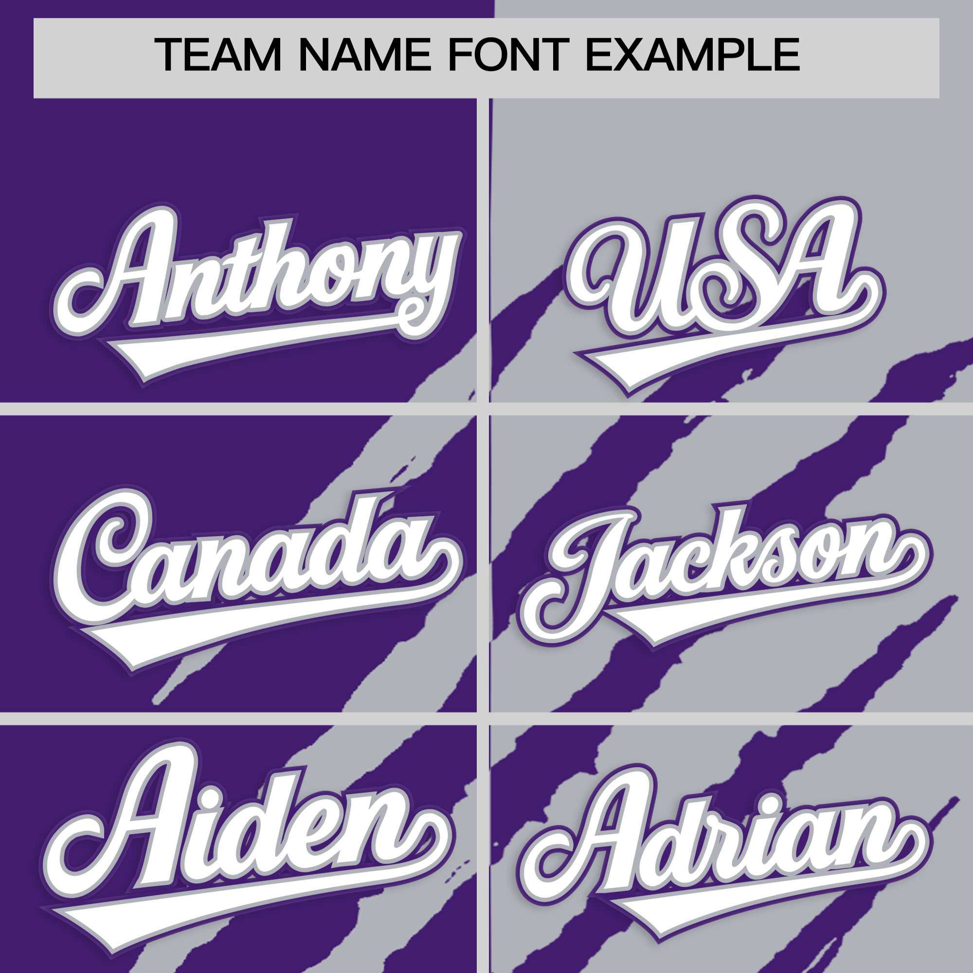 Custom Purple Gray Split Tiger Claw Scratch Pattern Baseball Jersey