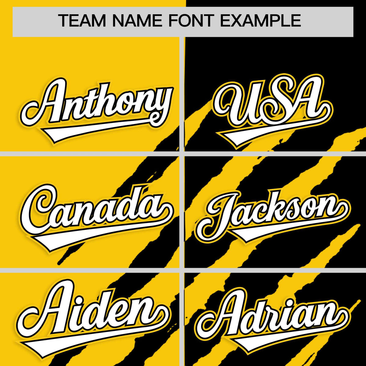 Custom Gold Black Split Tiger Claw Scratch Pattern Baseball Jersey