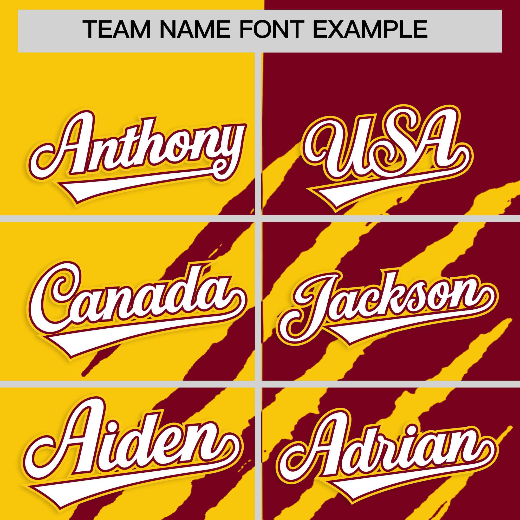 Custom Gold Crimson Split Tiger Claw Scratch Pattern Baseball Jersey