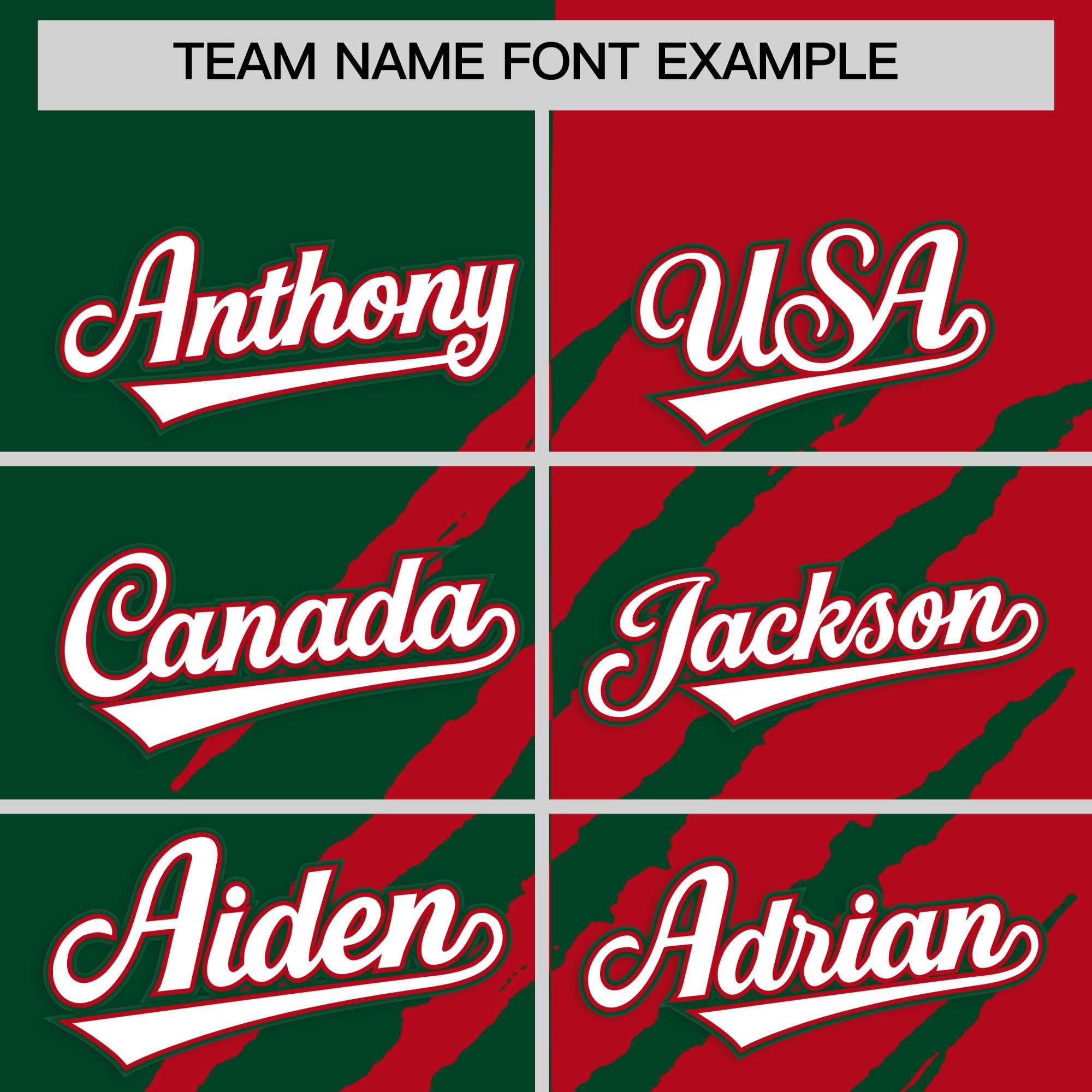 Custom Green Red Split Tiger Claw Scratch Pattern Baseball Jersey