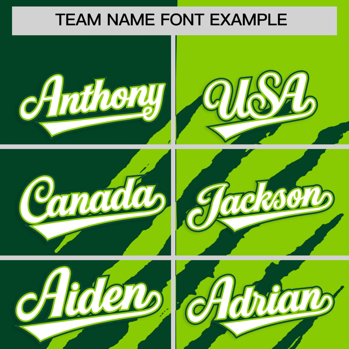 Custom Green Neon Green Split Tiger Claw Scratch Pattern Baseball Jersey