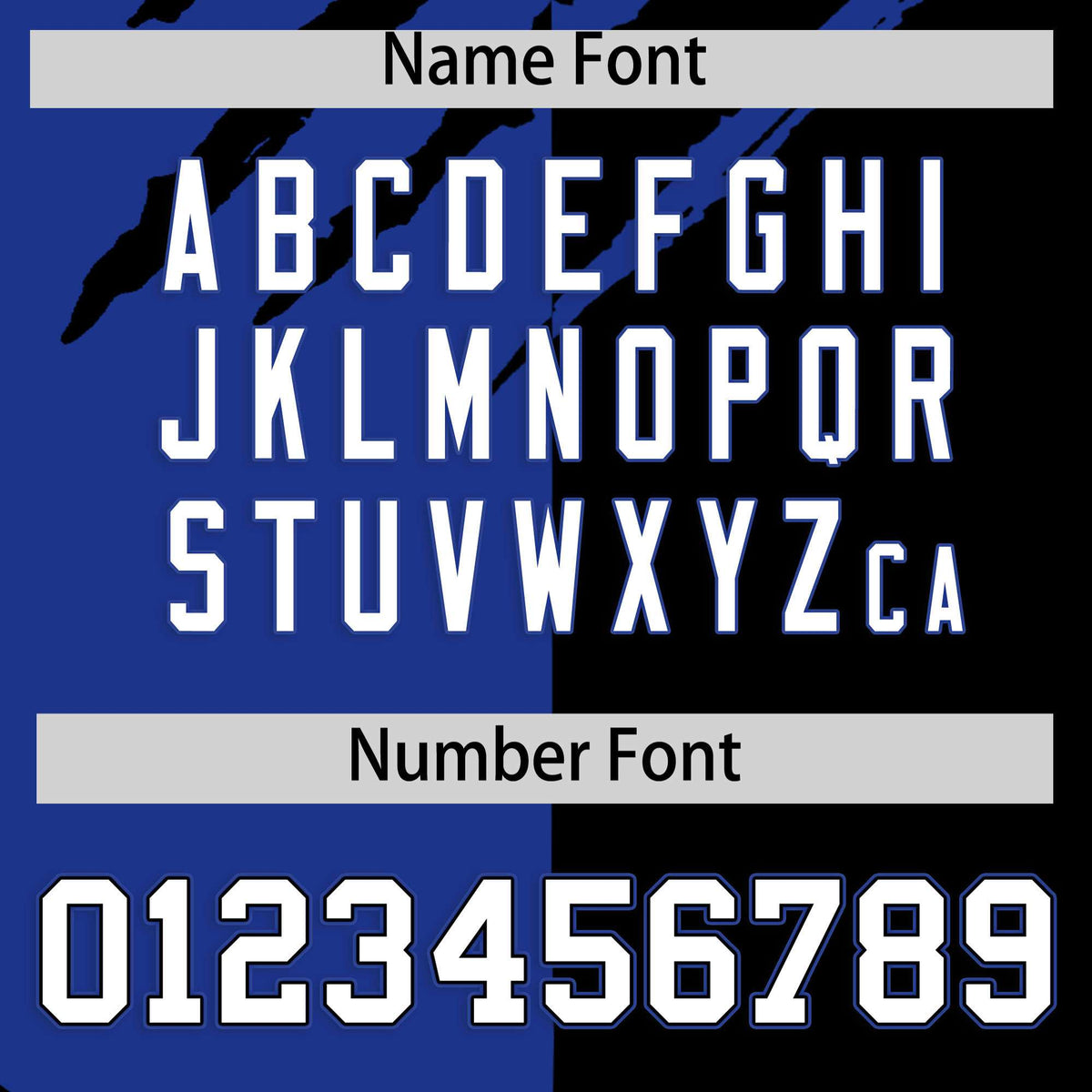 Custom Royal Blue Black Split Tiger Claw Scratch Pattern Baseball Jersey