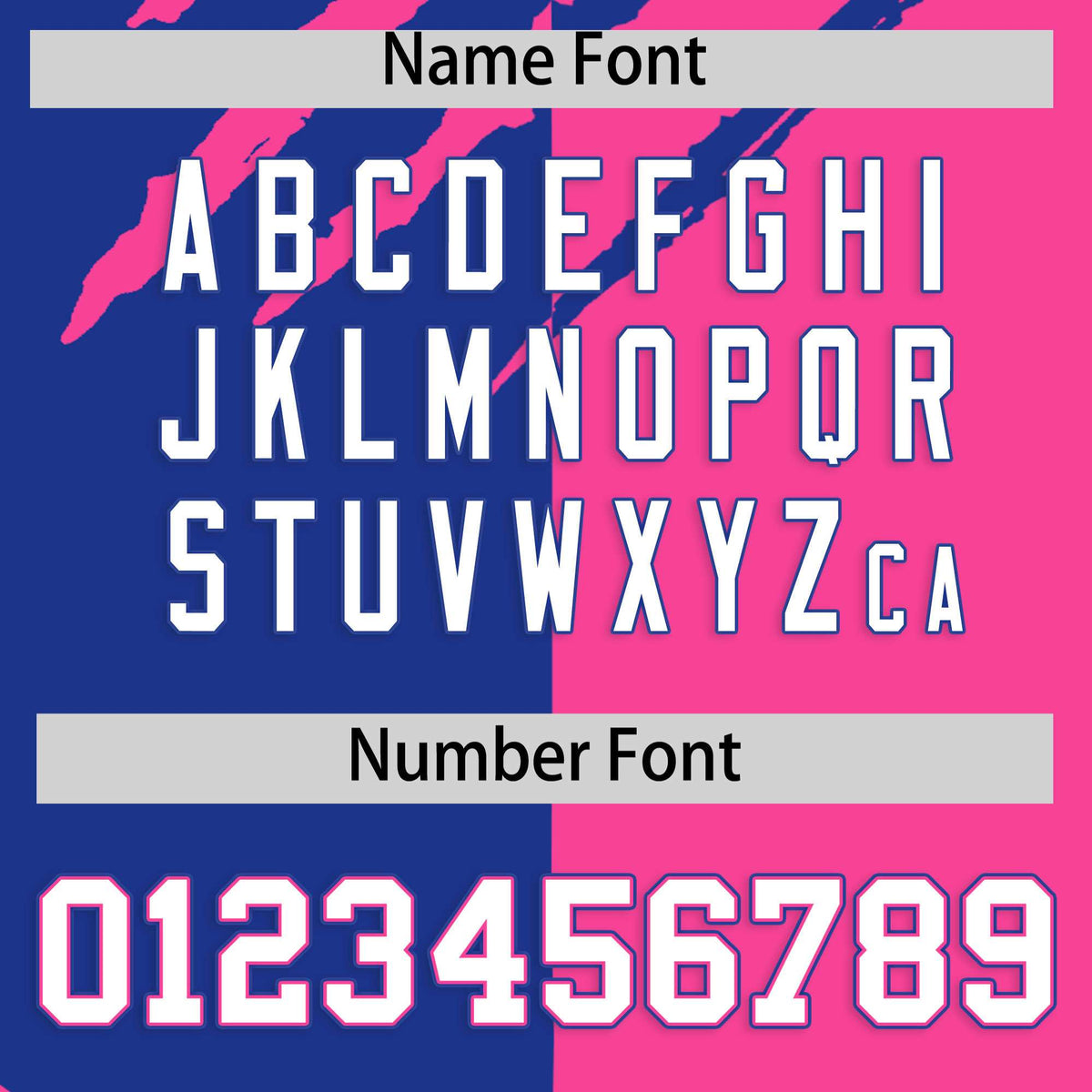 Custom Royal Blue Pink Split Tiger Claw Scratch Pattern Baseball Jersey