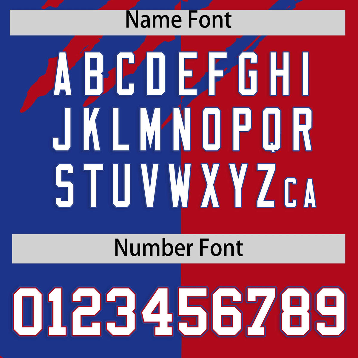 Custom Royal Blue Red Split Tiger Claw Scratch Pattern Baseball Jersey