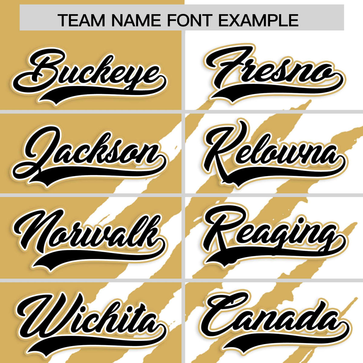 Custom Old Gold White Split Tiger Claw Scratch Pattern Baseball Jersey