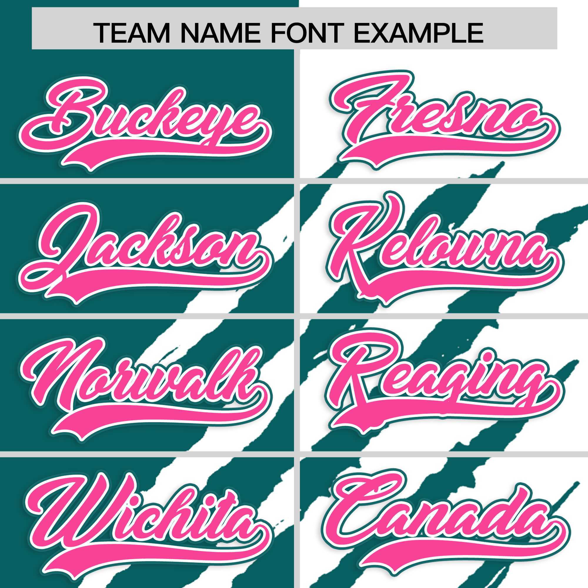 Custom Teal White Split Tiger Claw Scratch Pattern Baseball Jersey