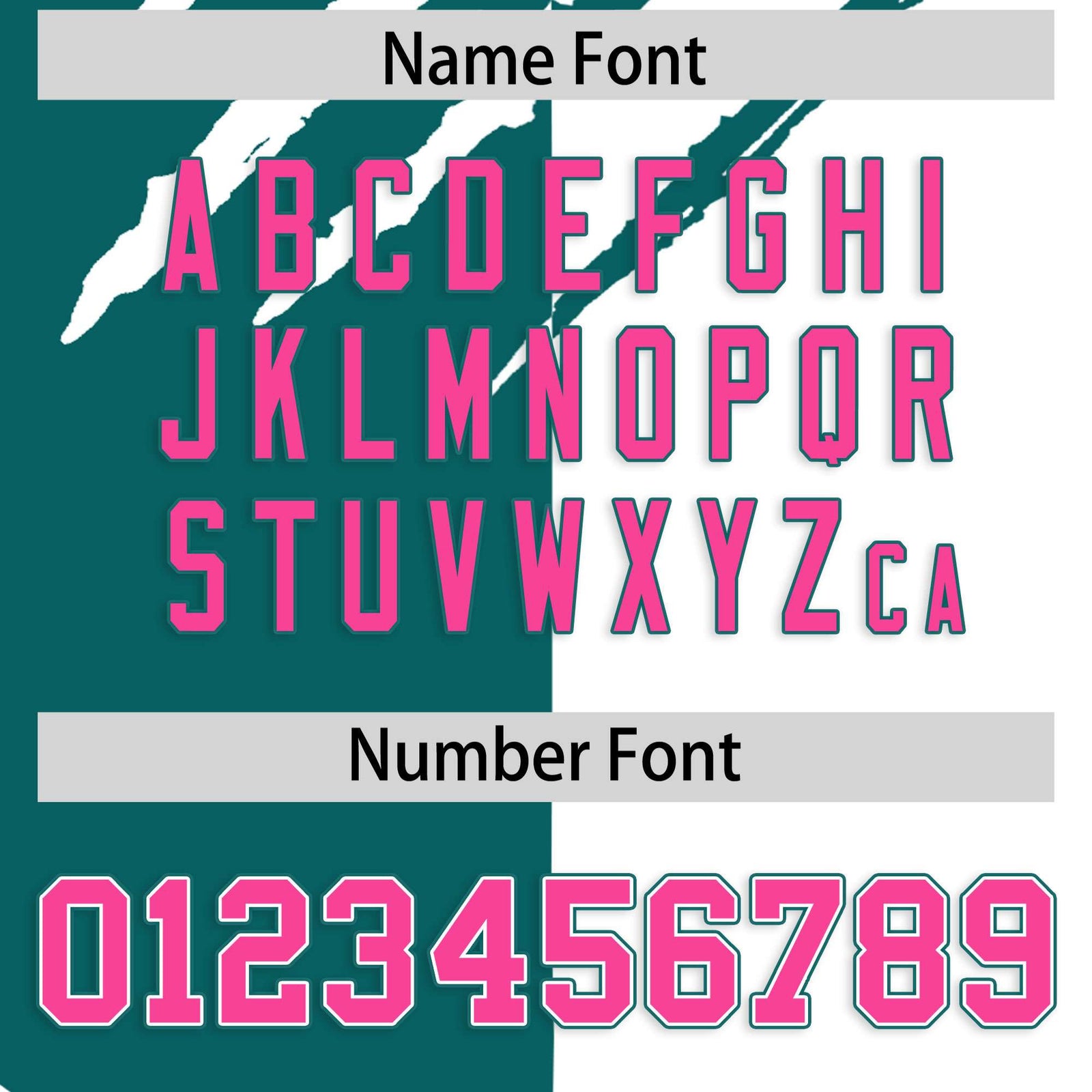 Custom Teal White Split Tiger Claw Scratch Pattern Baseball Jersey