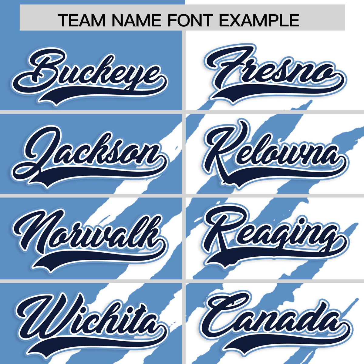 Custom Light Blue White Split Tiger Claw Scratch Pattern Baseball Jersey