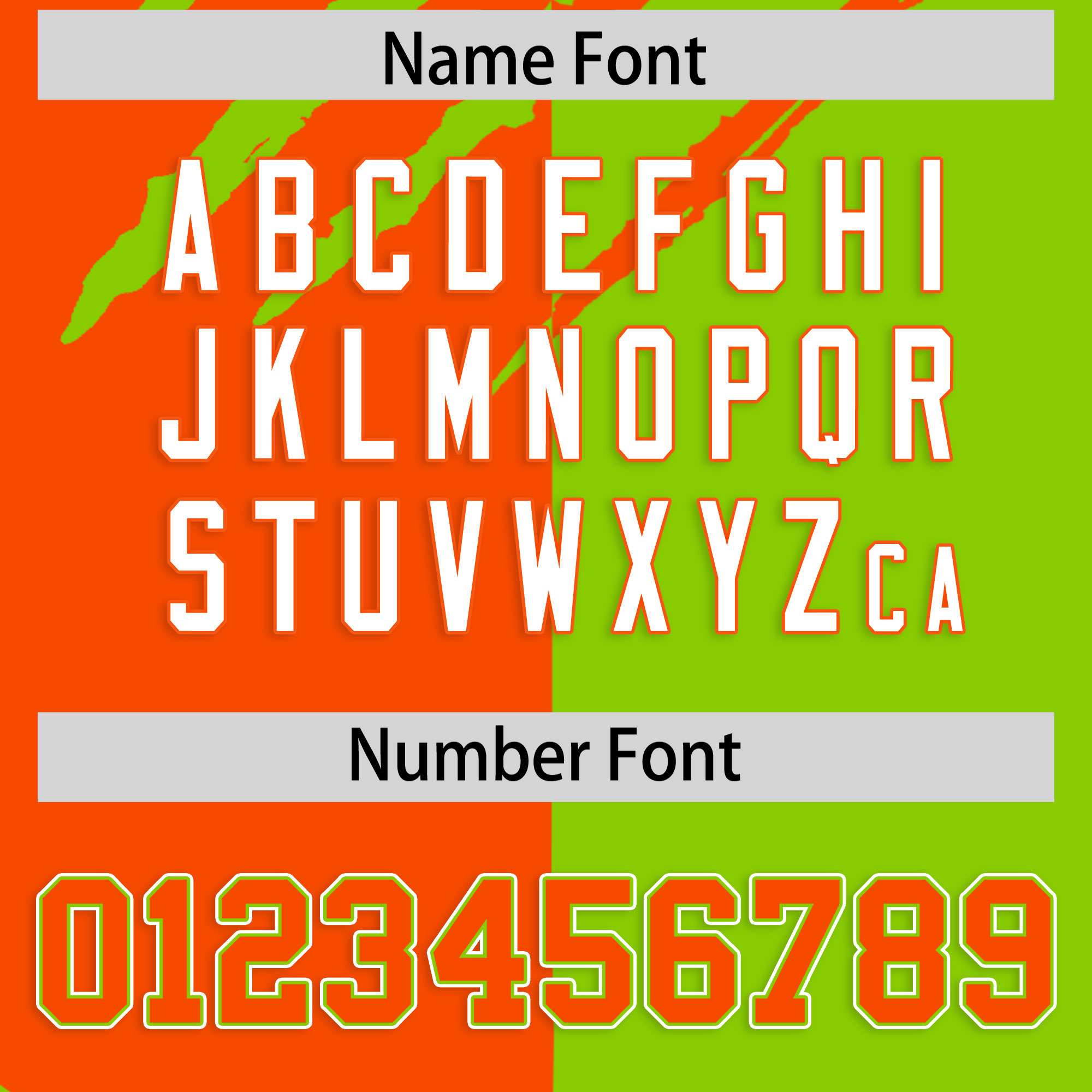 Custom Orange Neon Green Split Tiger Claw Scratch Pattern Baseball Jersey