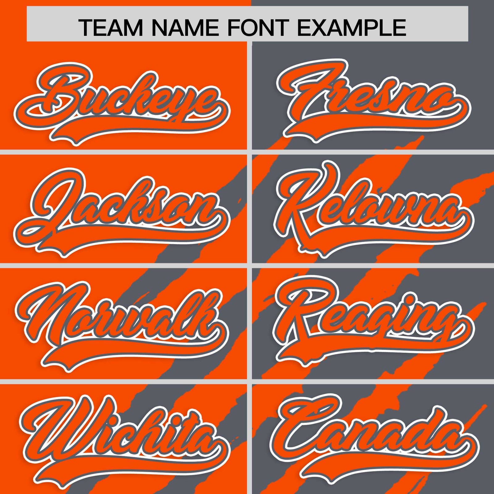 Custom Orange Dark Gray Split Tiger Claw Scratch Pattern Baseball Jersey