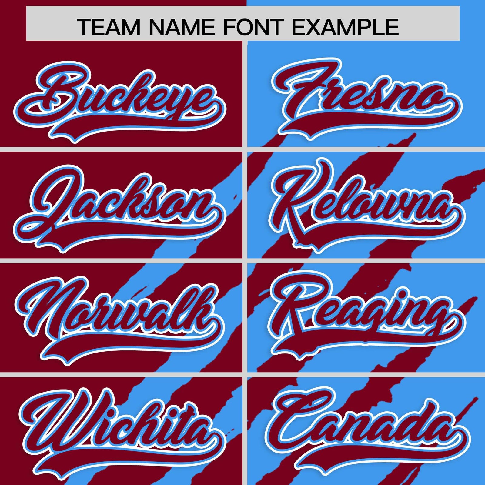 Custom Crimson Powder Blue Split Tiger Claw Scratch Pattern Baseball Jersey