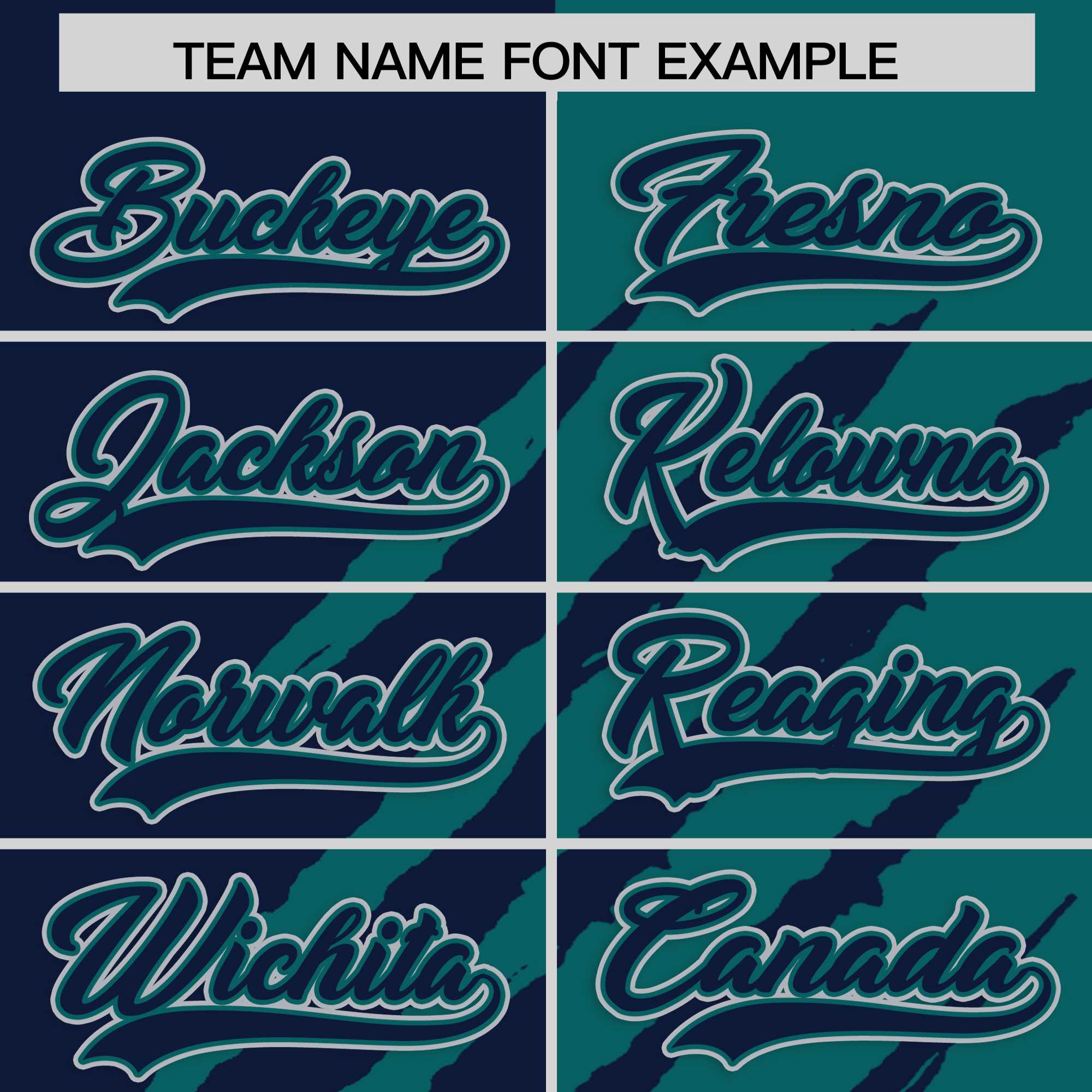 Custom Navy Teal Split Tiger Claw Scratch Pattern Baseball Jersey