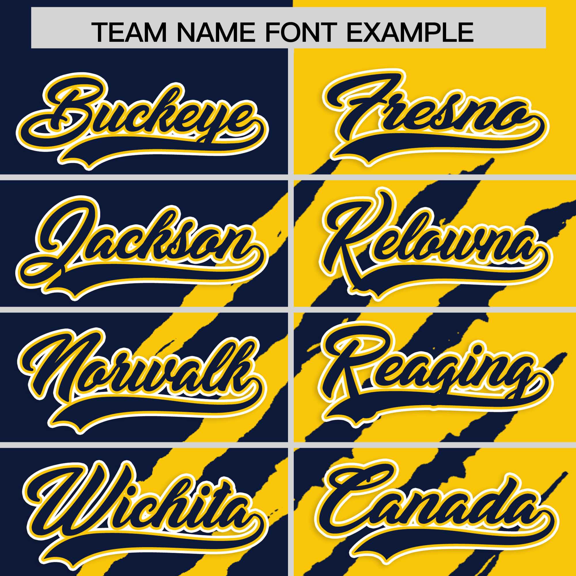 Custom Navy Gold Split Tiger Claw Scratch Pattern Baseball Jersey