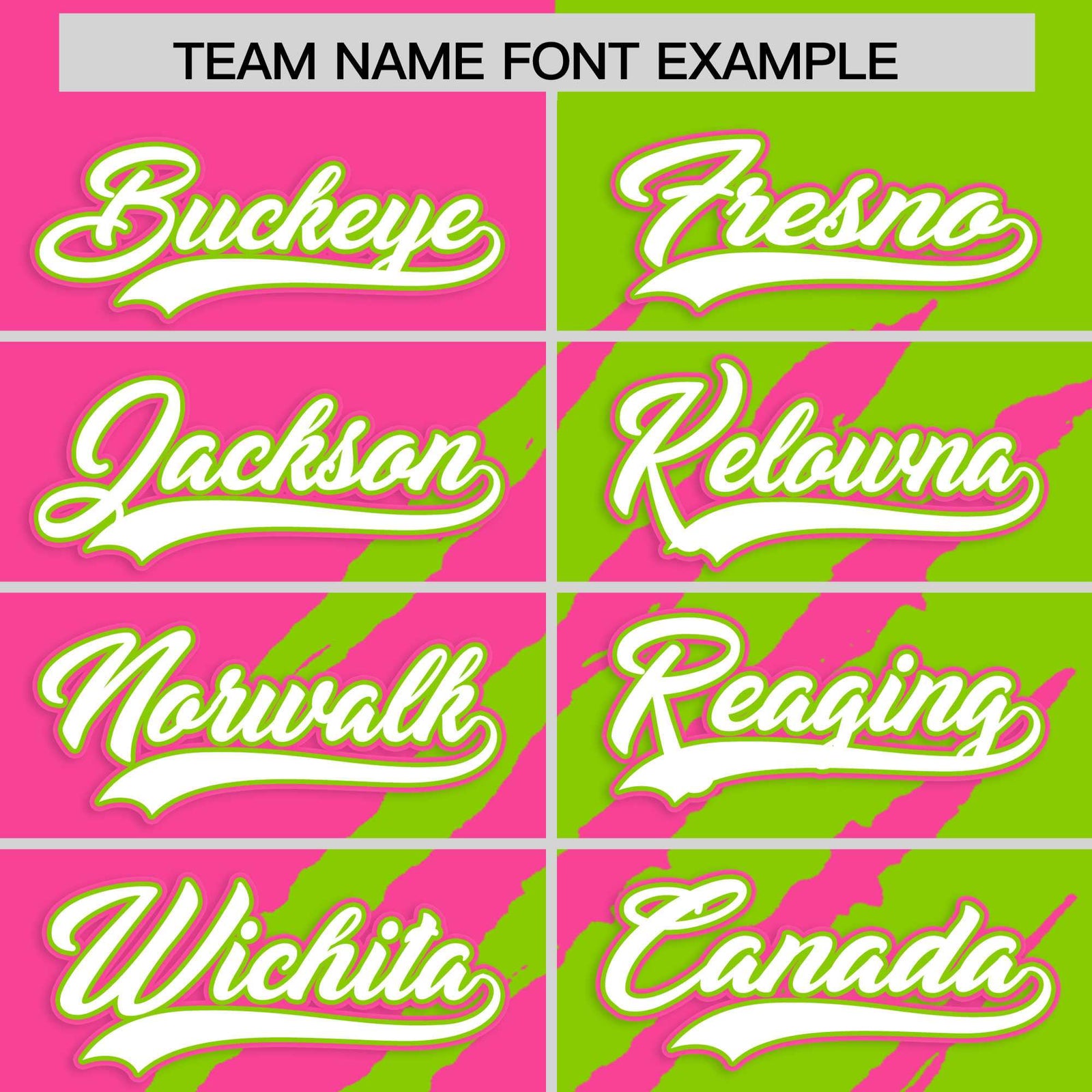 Custom Pink Neon Green Split Tiger Claw Scratch Pattern Baseball Jersey