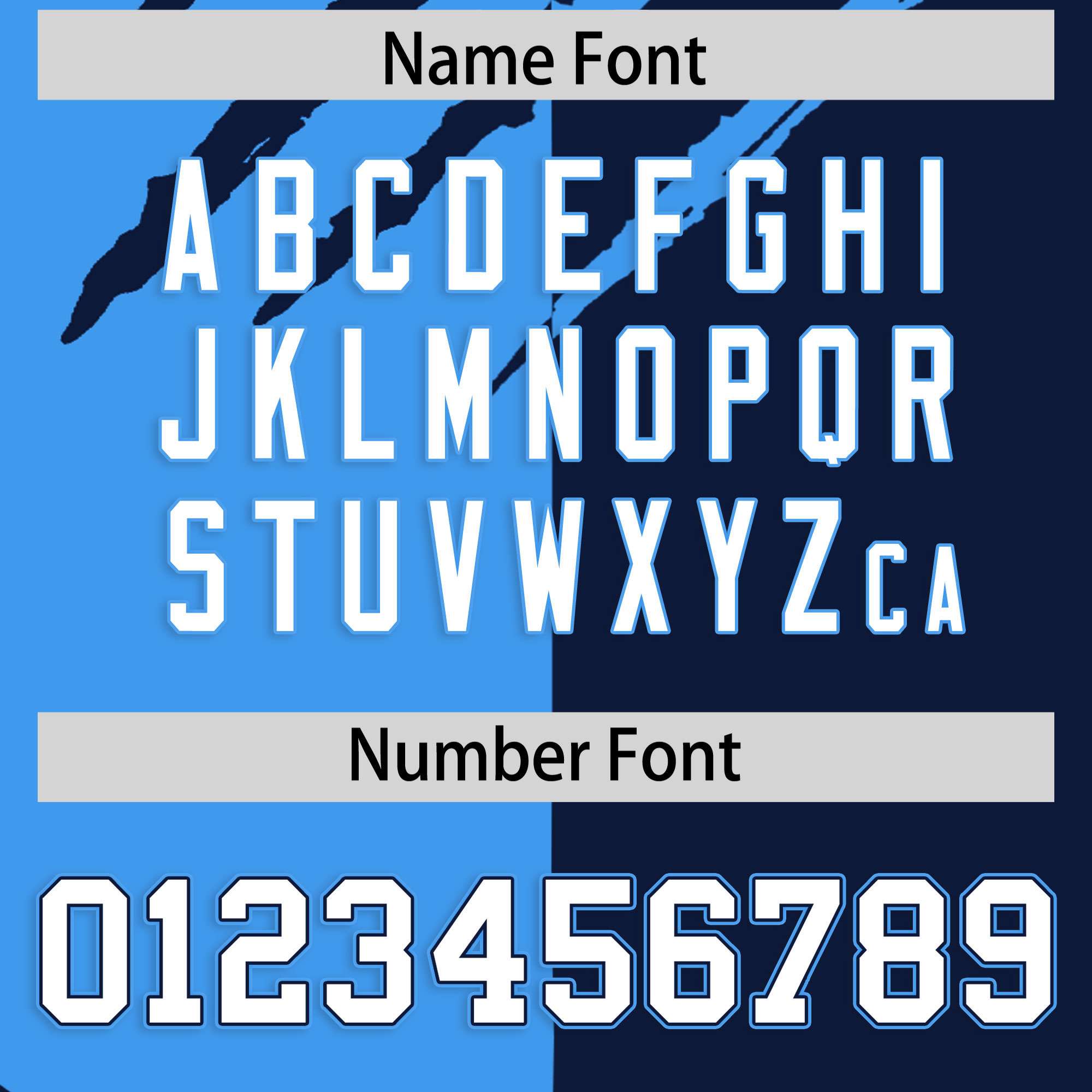 Custom Powder Blue Navy Split Tiger Claw Scratch Pattern Baseball Jersey