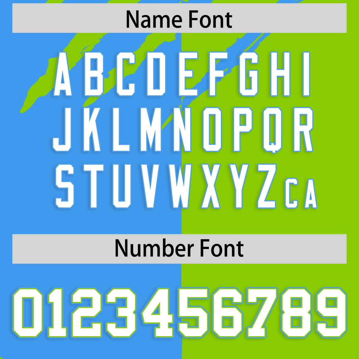 Custom Powder Blue Neon Green Split Tiger Claw Scratch Pattern Baseball Jersey