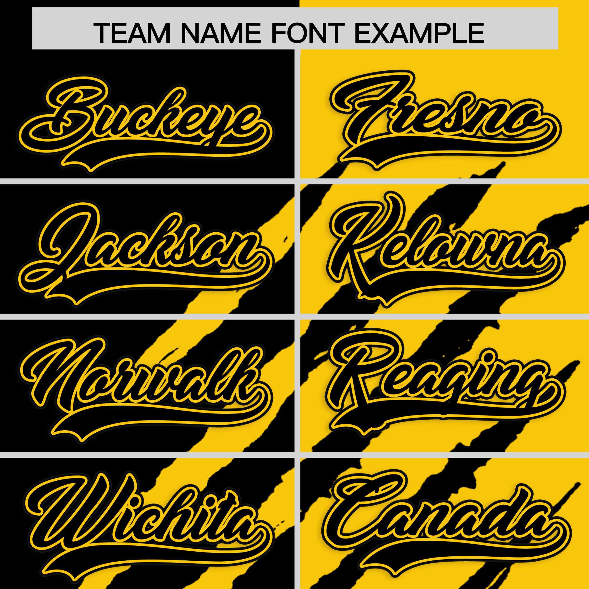 Custom Black Gold Split Tiger Claw Scratch Pattern Baseball Jersey