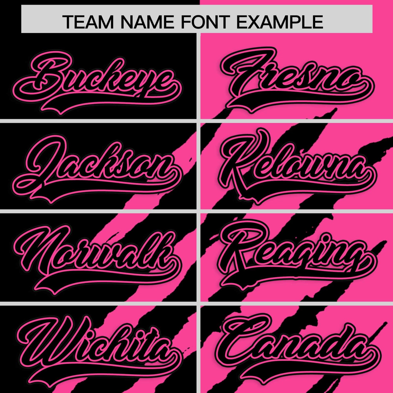 Custom Black Pink Split Tiger Claw Scratch Pattern Baseball Jersey