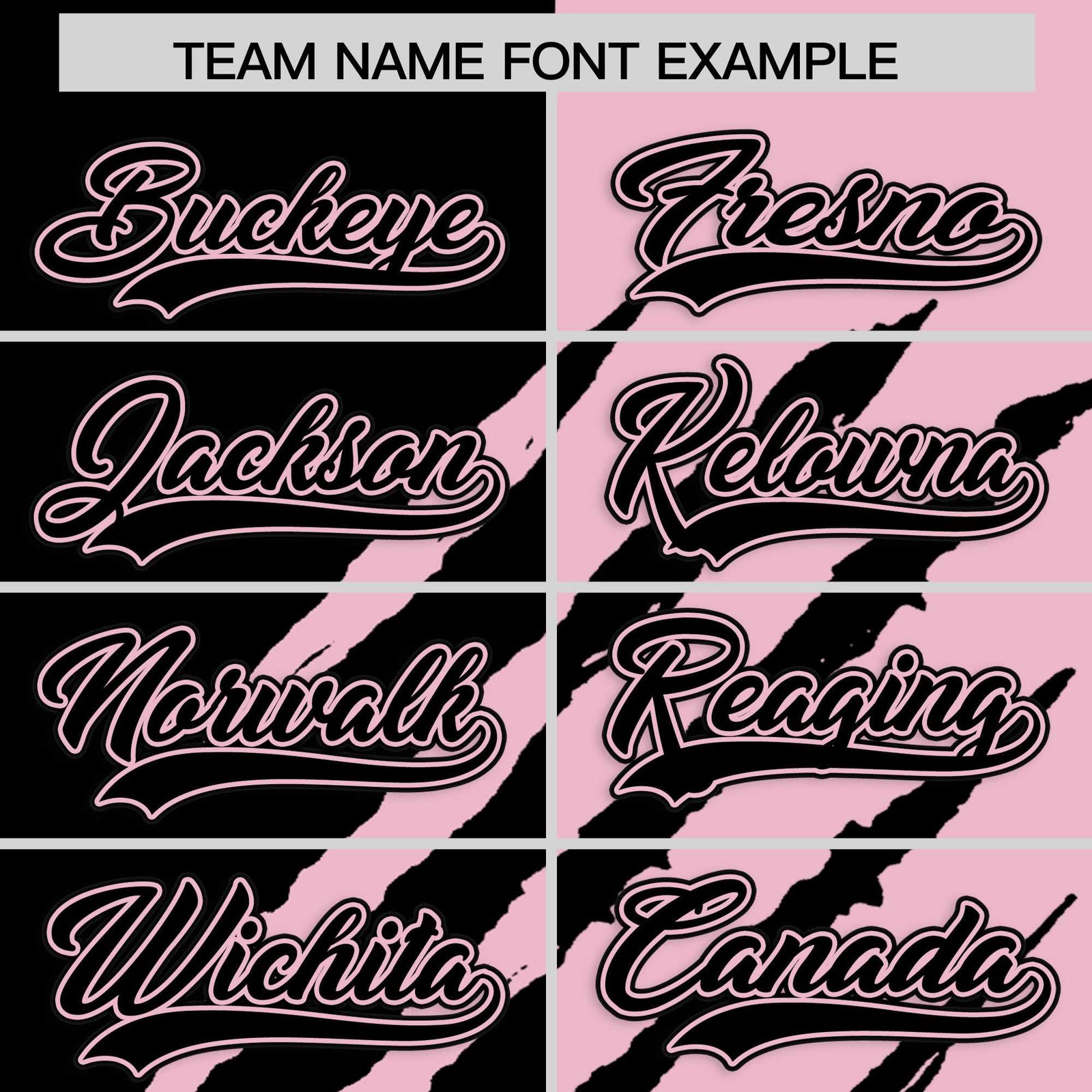 Custom Black Light Pink Split Tiger Claw Scratch Pattern Baseball Jersey