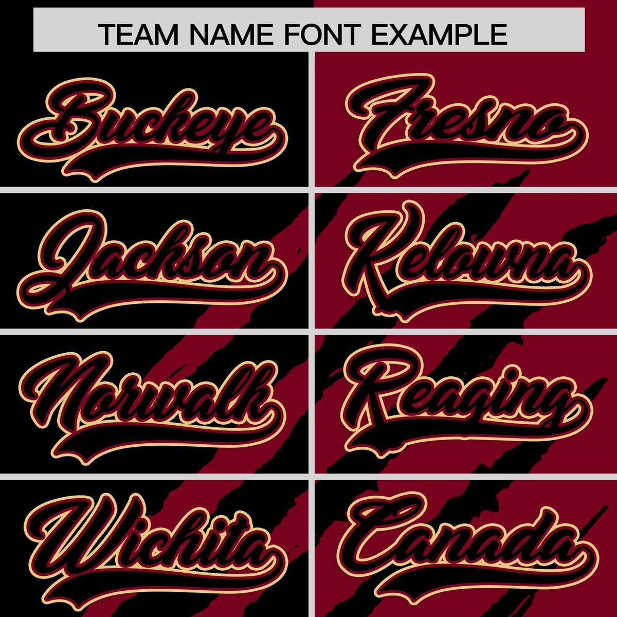 Custom Black Crimson Split Tiger Claw Scratch Pattern Baseball Jersey