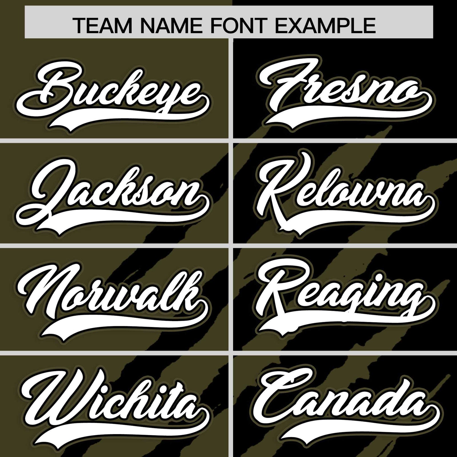 Custom Olive Black Split Tiger Claw Scratch Pattern Baseball Jersey