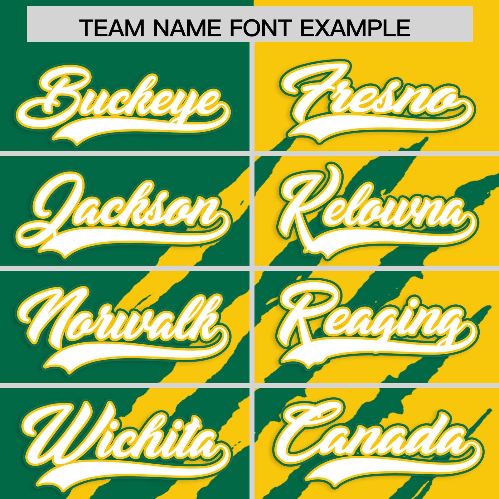 Custom Kelly Green Gold Split Tiger Claw Scratch Pattern Baseball Jersey