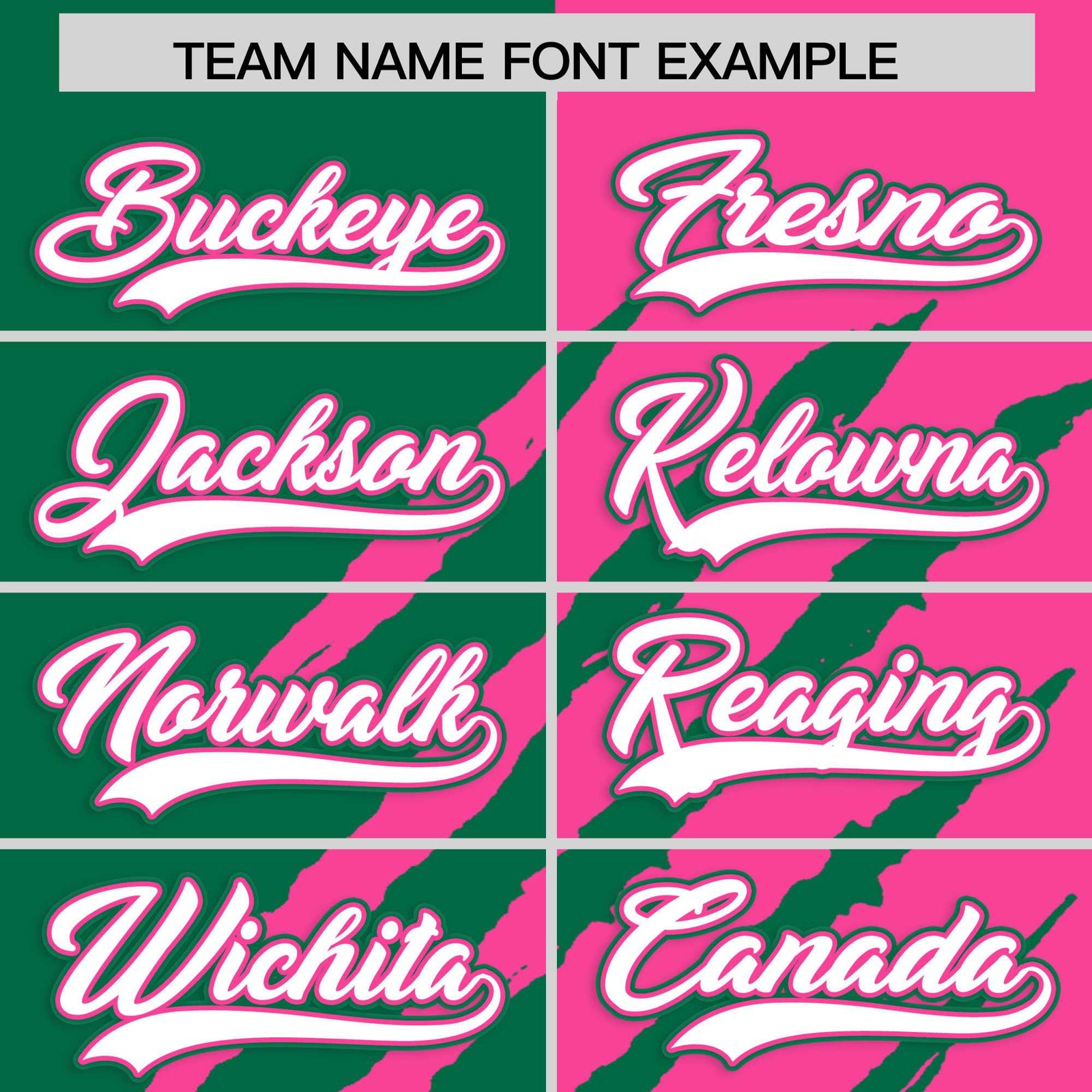 Custom Kelly Green Pink Split Tiger Claw Scratch Pattern Baseball Jersey