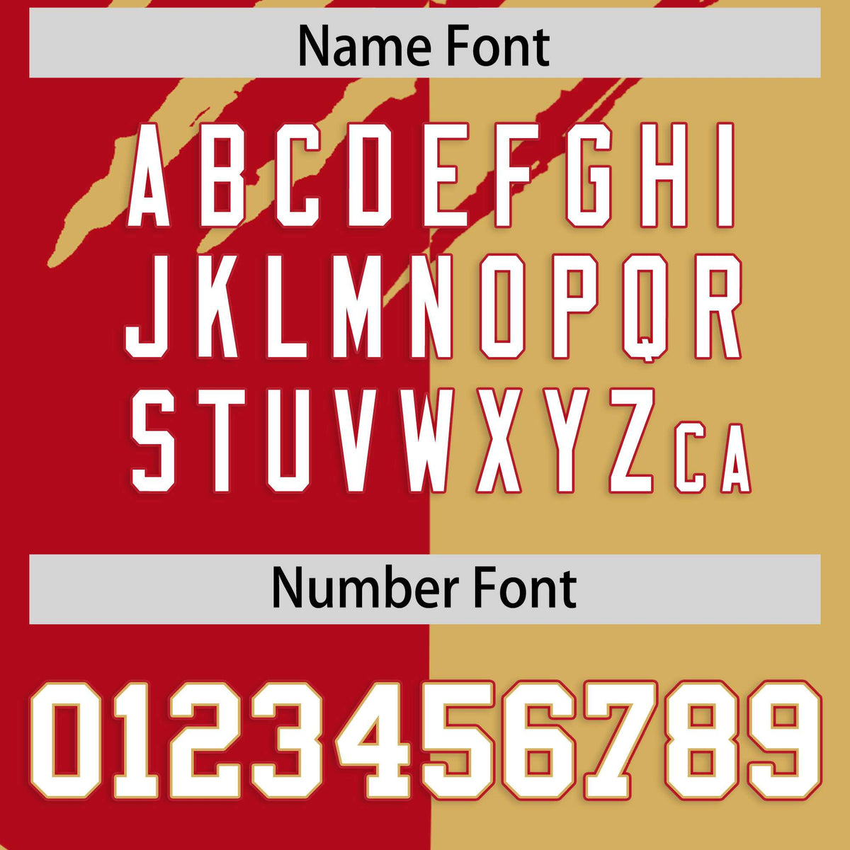 Custom Red Old Gold Split Tiger Claw Scratch Pattern Baseball Jersey