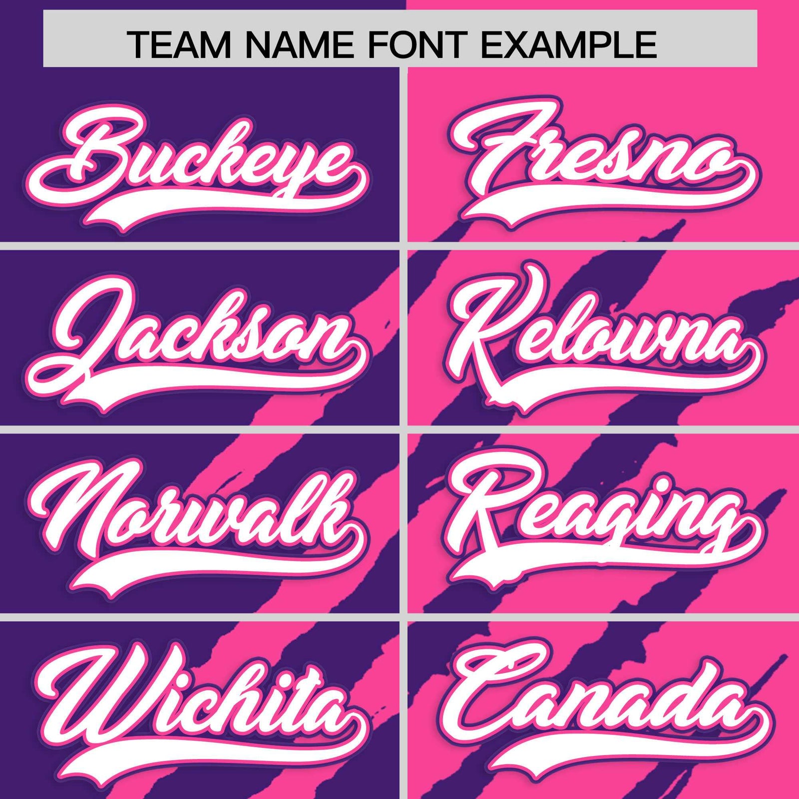 Custom Purple Pink Split Tiger Claw Scratch Pattern Baseball Jersey