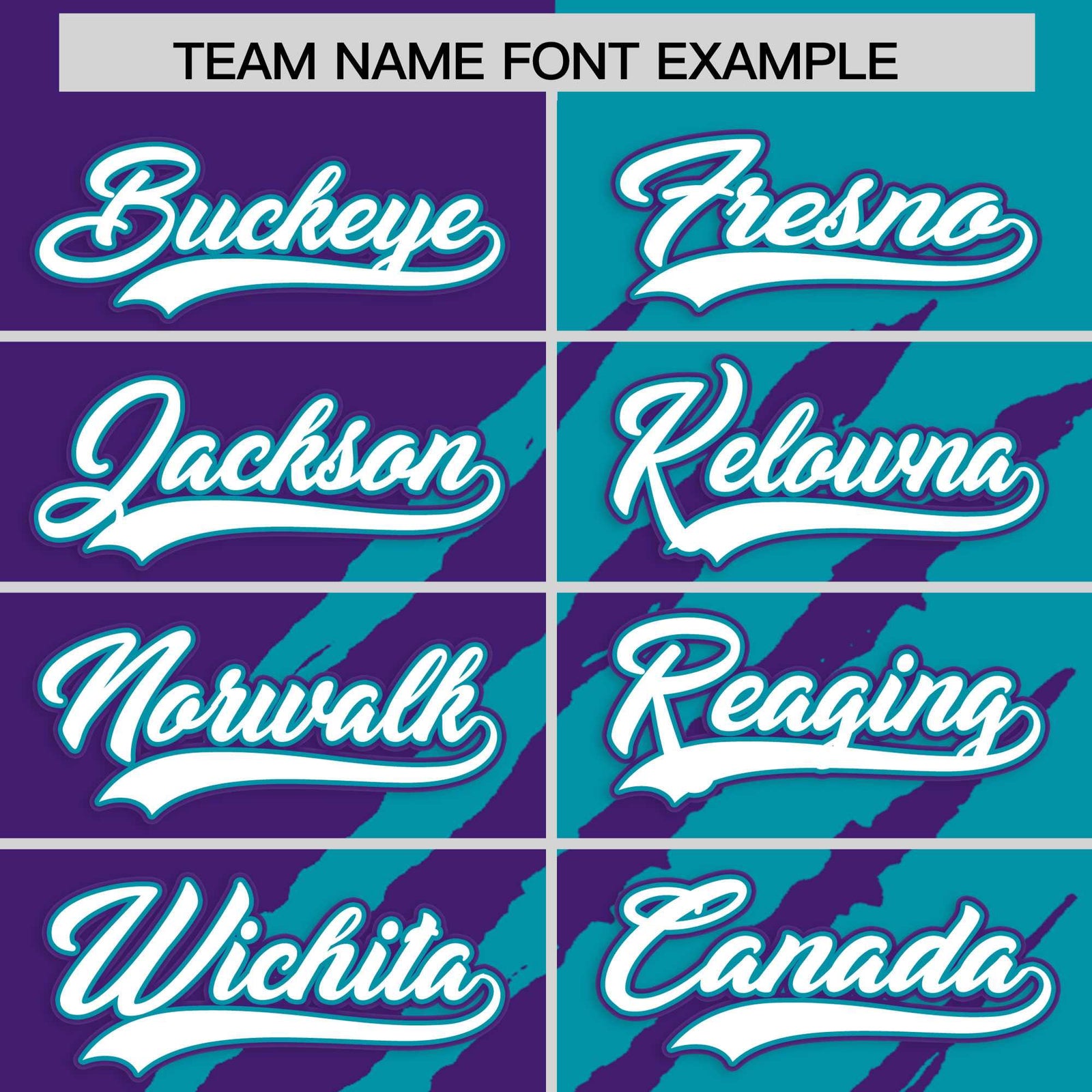 Custom Purple Teal Split Tiger Claw Scratch Pattern Baseball Jersey