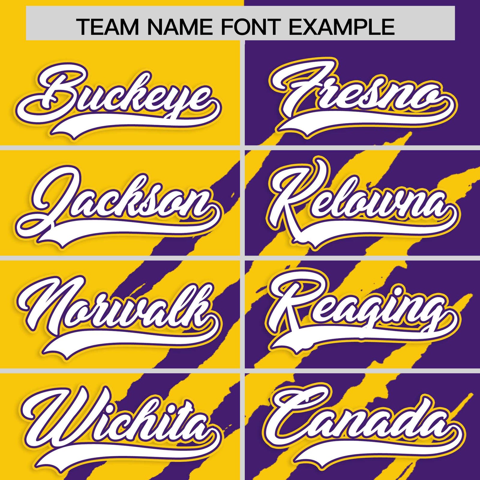 Custom Gold Purple Split Tiger Claw Scratch Pattern Baseball Jersey