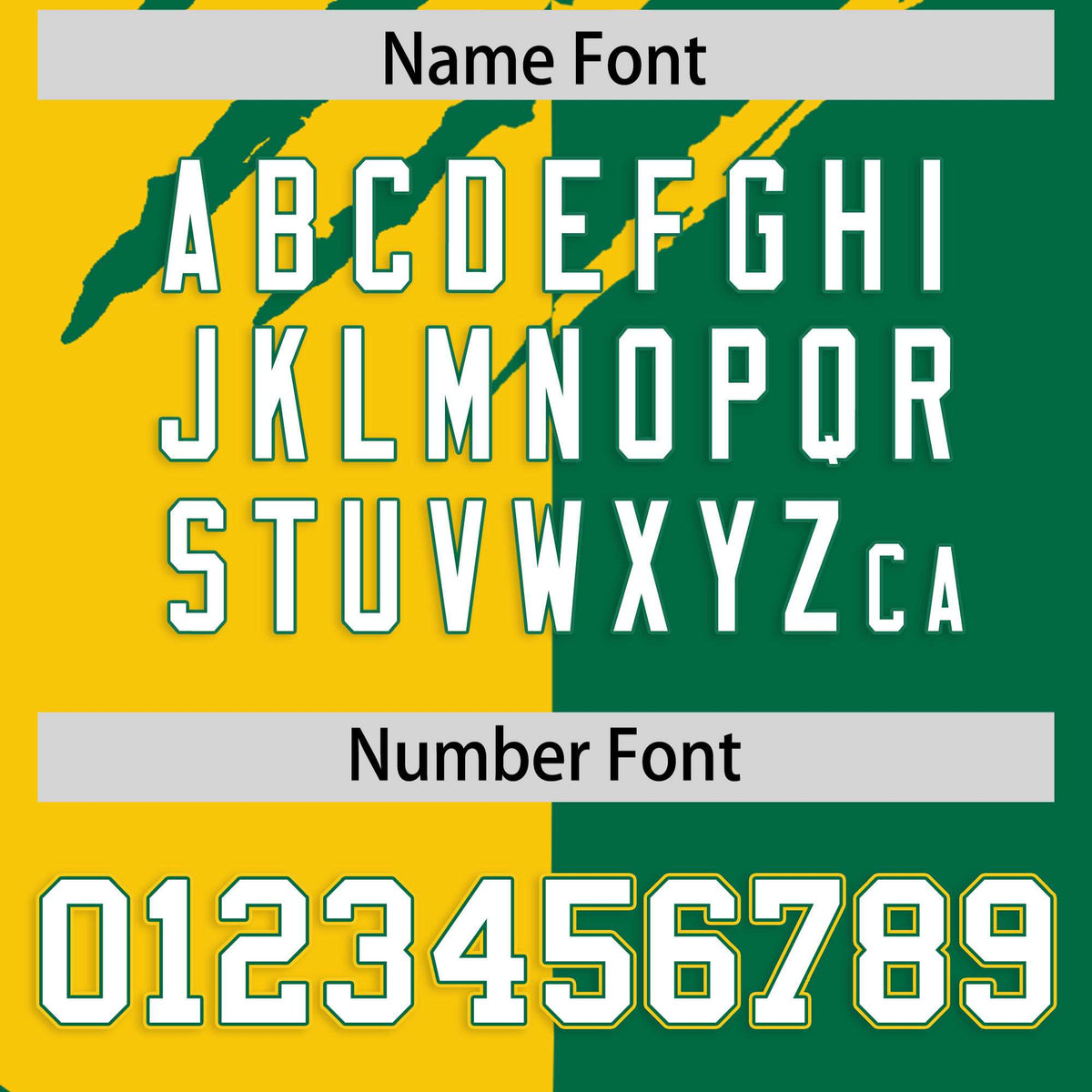 Custom Gold Kelly Green Split Tiger Claw Scratch Pattern Baseball Jersey