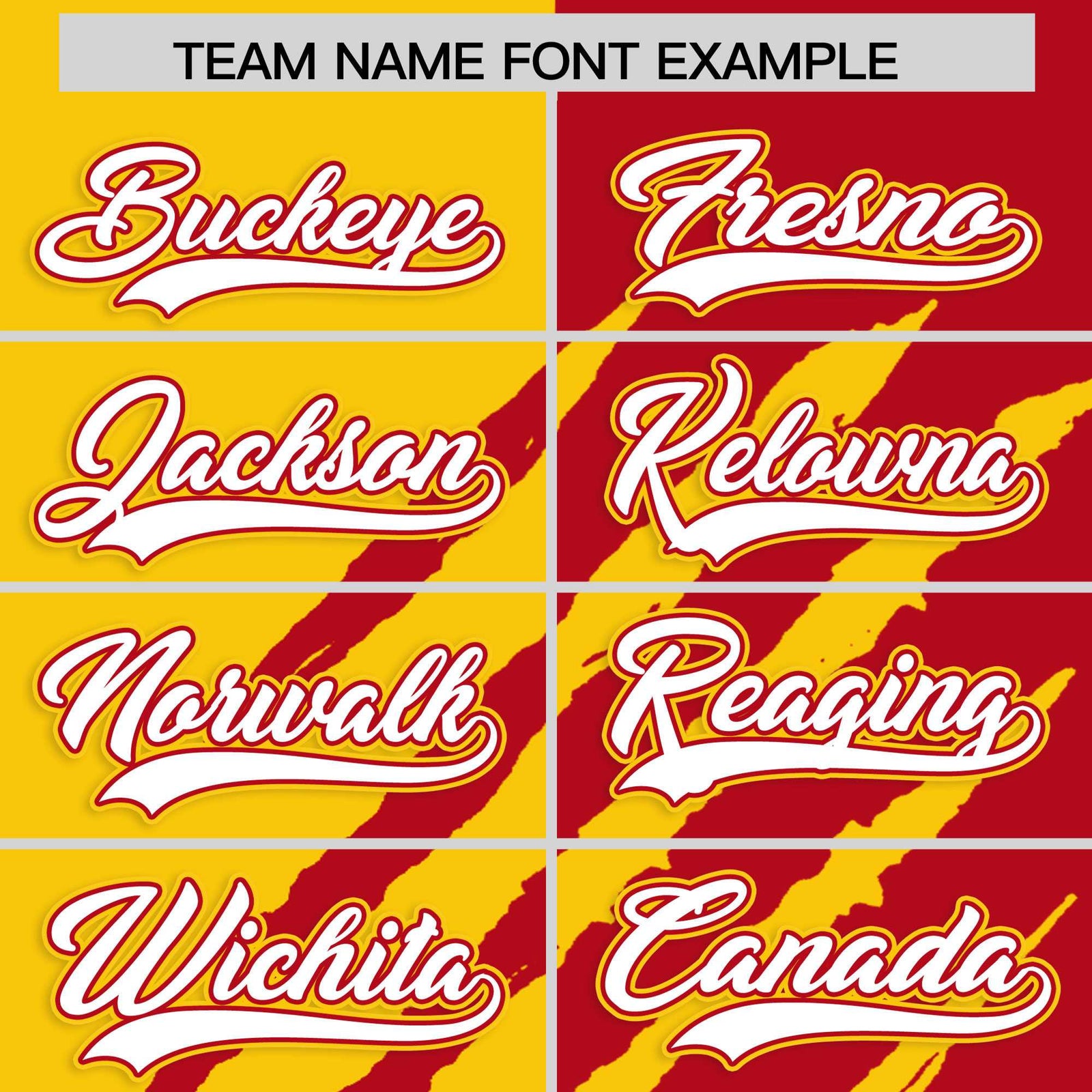 Custom Gold Red Split Tiger Claw Scratch Pattern Baseball Jersey