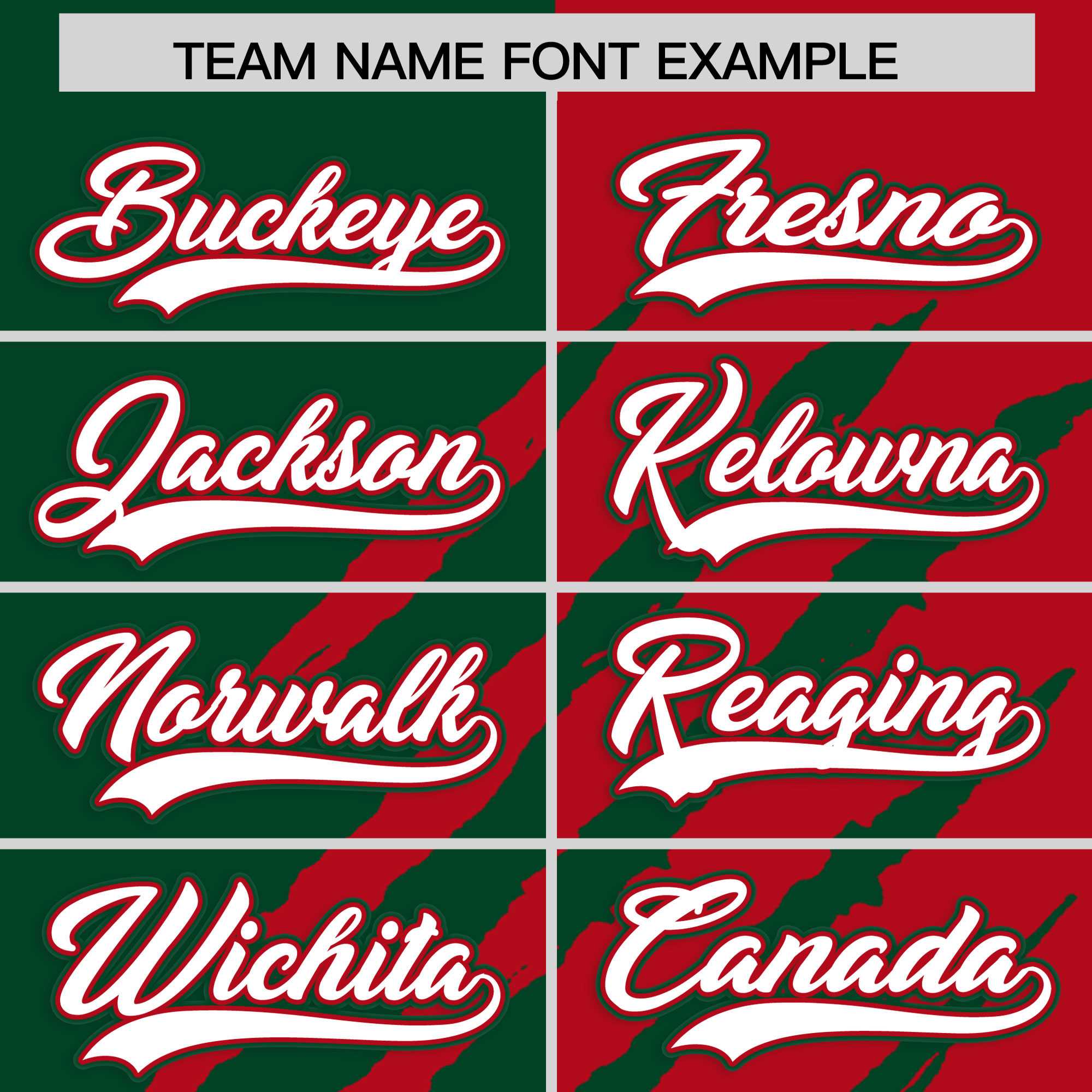 Custom Green Red Split Tiger Claw Scratch Pattern Baseball Jersey