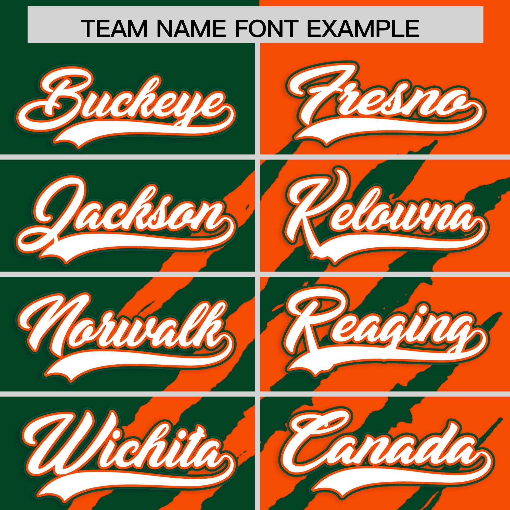 Custom Green Orange Split Tiger Claw Scratch Pattern Baseball Jersey