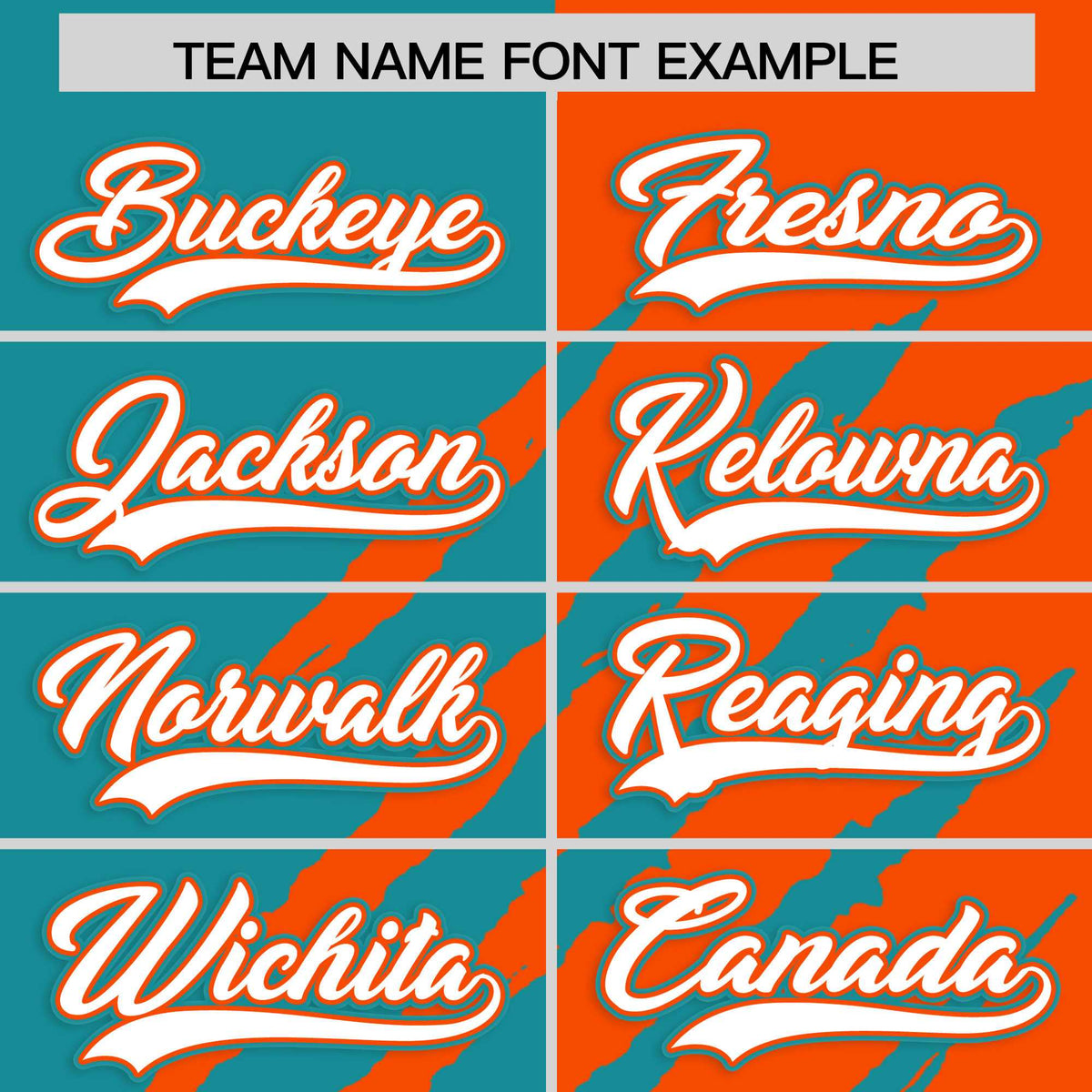 Custom Aqua Orange Split Tiger Claw Scratch Pattern Baseball Jersey