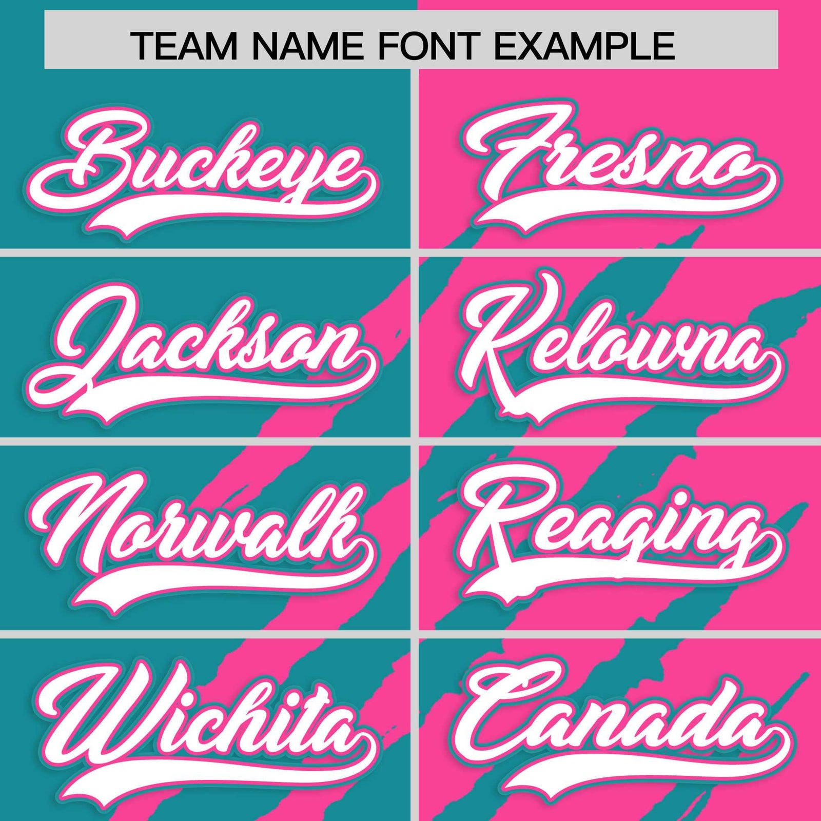 Custom Aqua Pink Split Tiger Claw Scratch Pattern Baseball Jersey