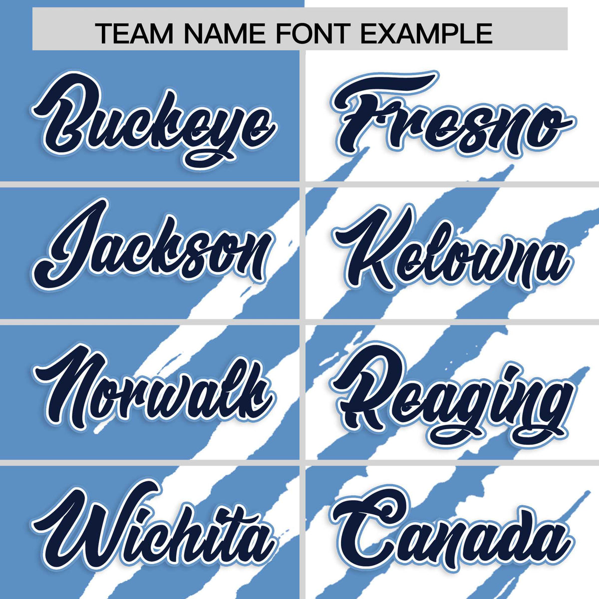 Custom Light Blue White Split Tiger Claw Scratch Pattern Baseball Jersey