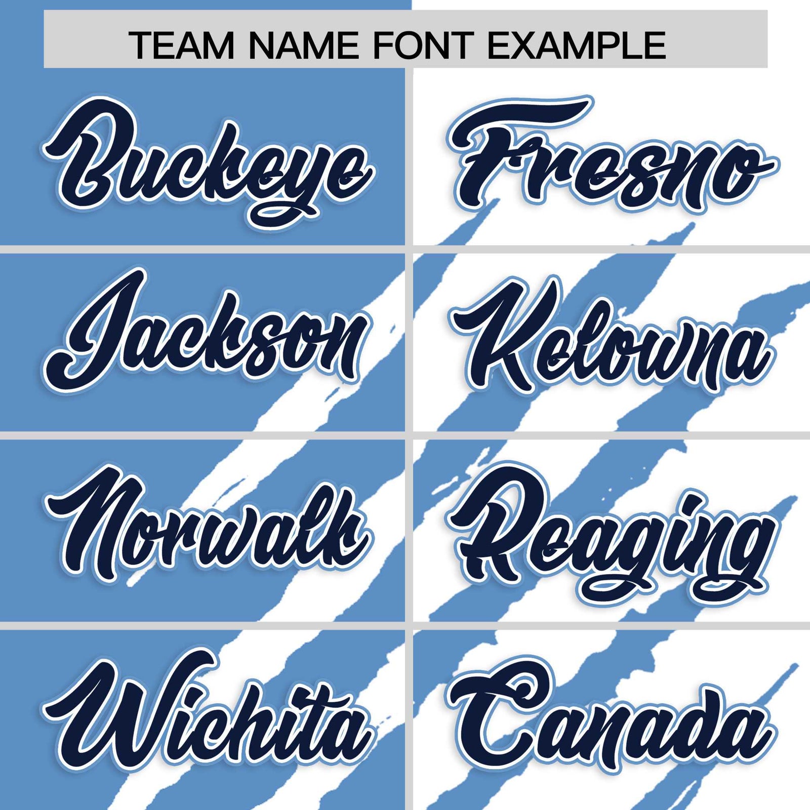 Custom Light Blue White Split Tiger Claw Scratch Pattern Baseball Jersey