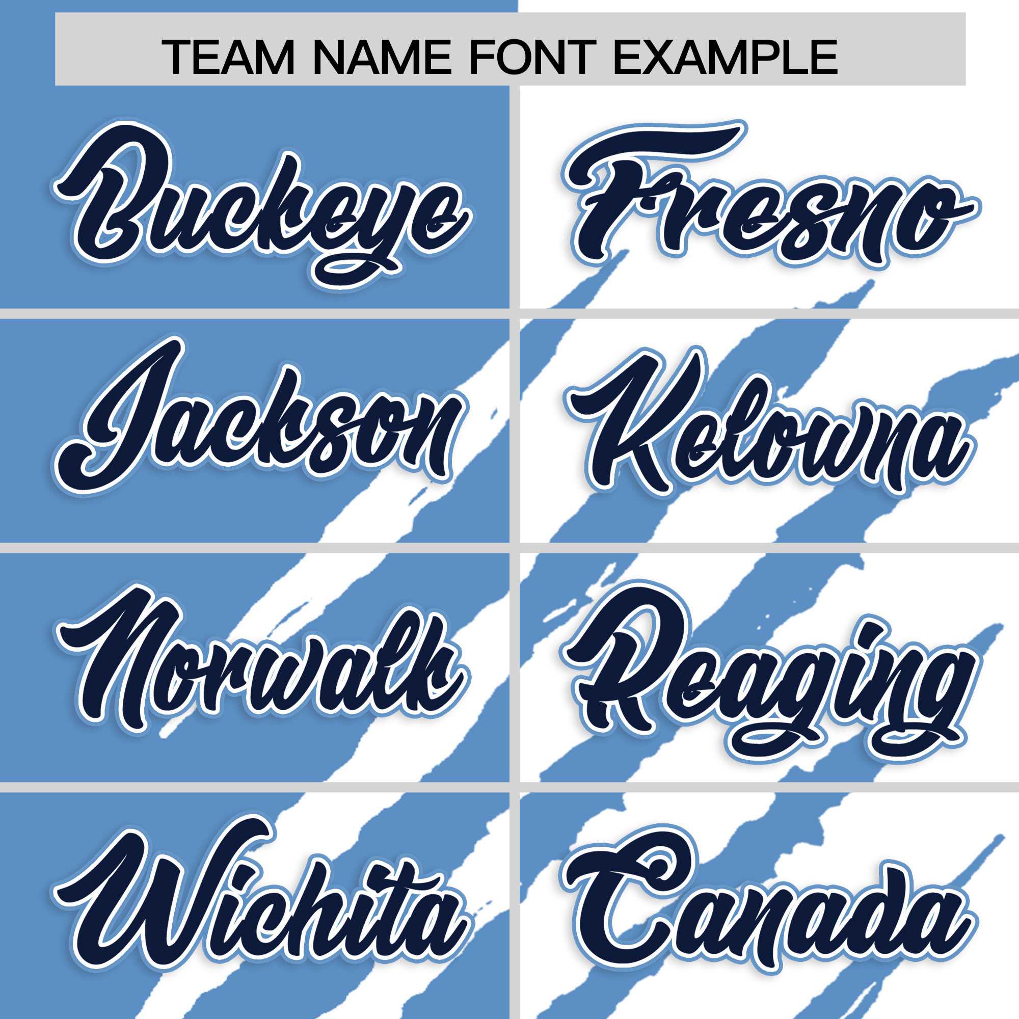 Custom Light Blue White Split Tiger Claw Scratch Pattern Baseball Jersey