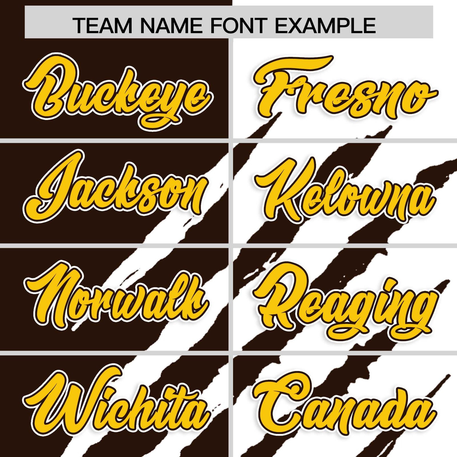 Custom Brown White Split Tiger Claw Scratch Pattern Baseball Jersey