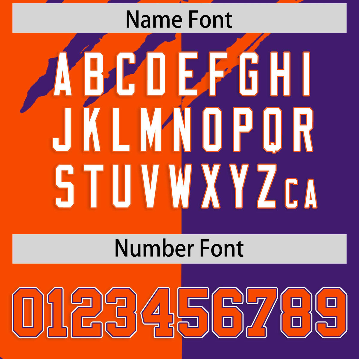 Custom Orange Purple Split Tiger Claw Scratch Pattern Baseball Jersey