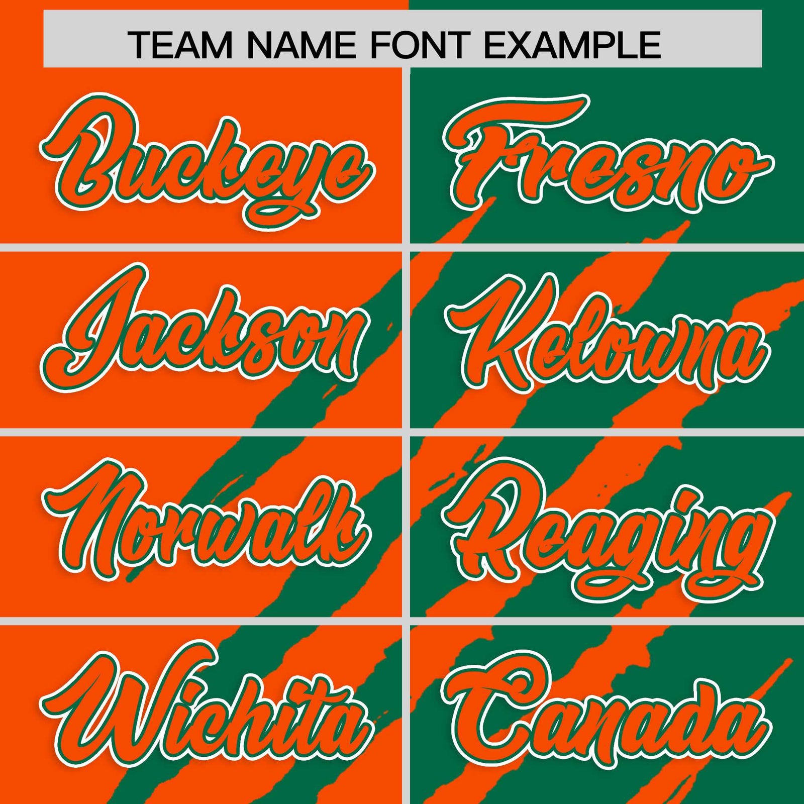 Custom Orange Kelly Green Split Tiger Claw Scratch Pattern Baseball Jersey