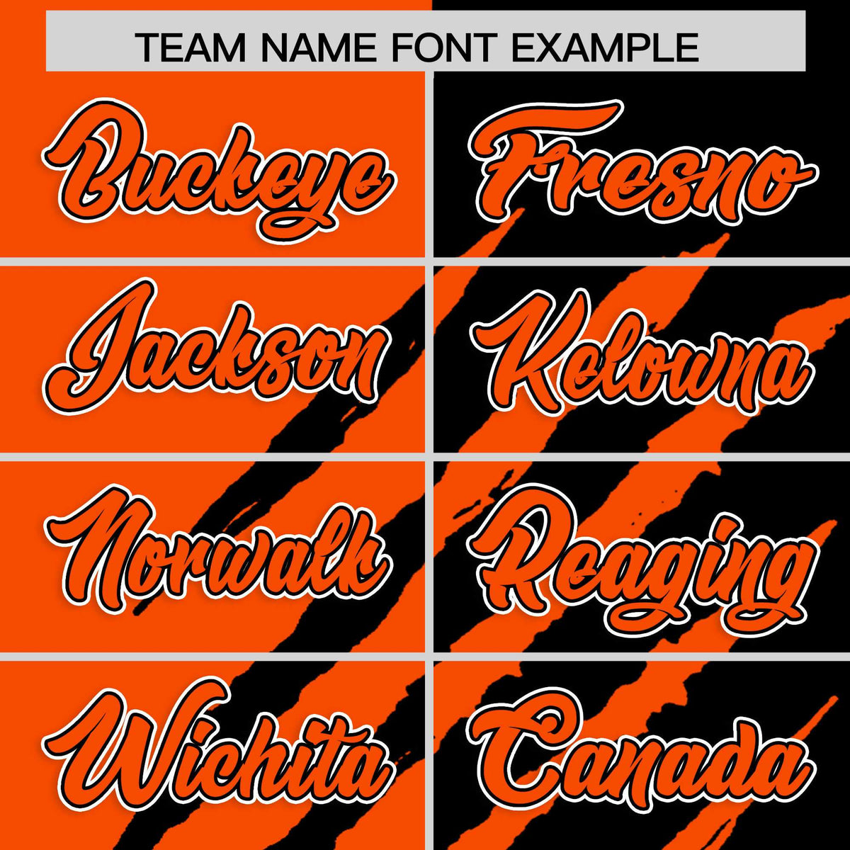 Custom Orange Black Split Tiger Claw Scratch Pattern Baseball Jersey