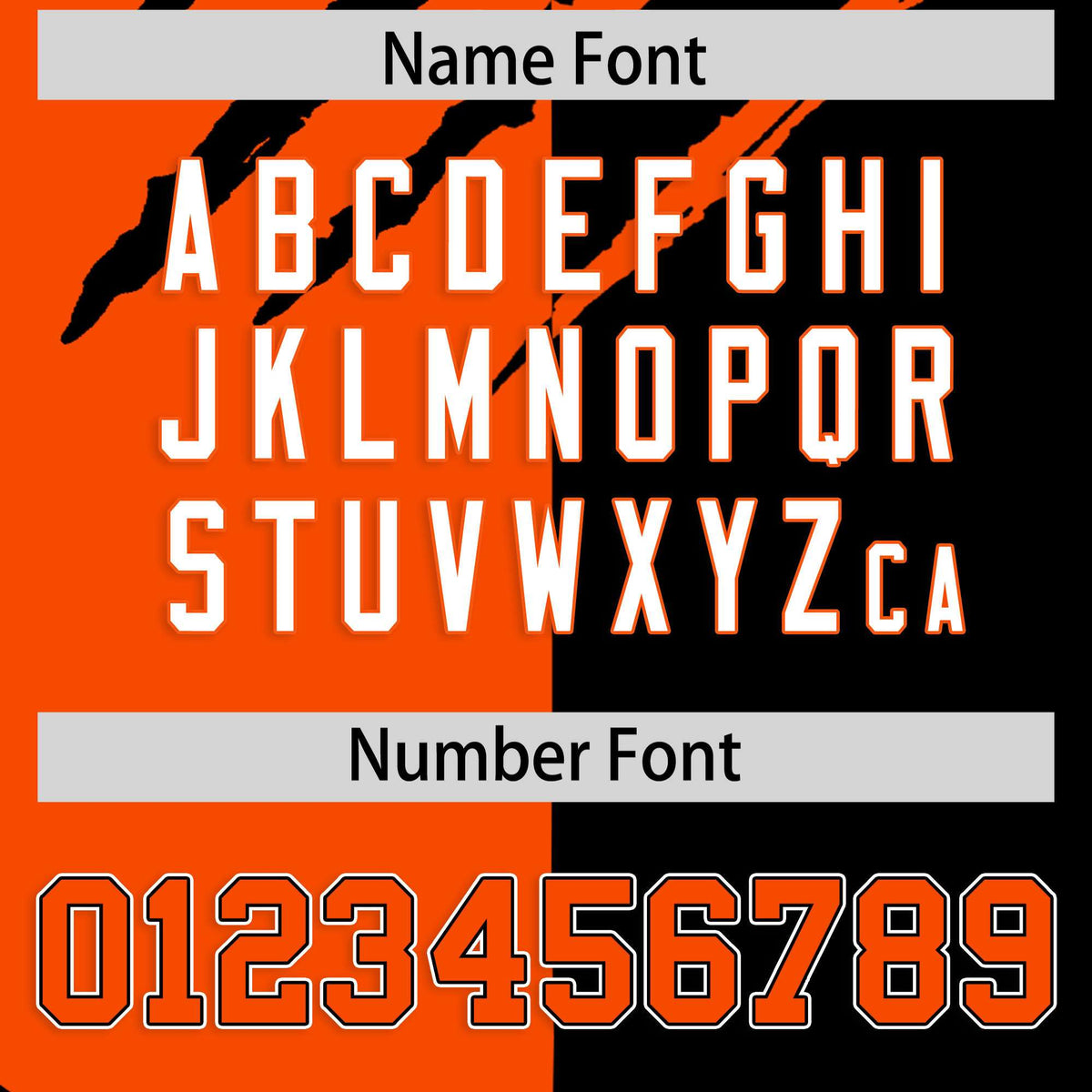 Custom Orange Black Split Tiger Claw Scratch Pattern Baseball Jersey