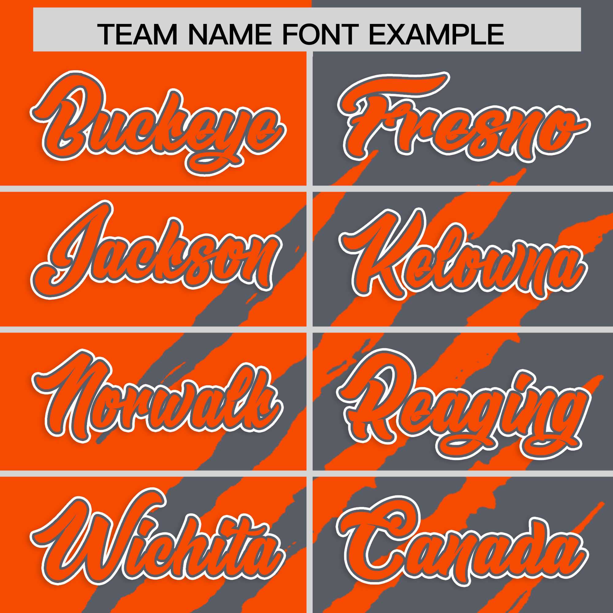 Custom Orange Dark Gray Split Tiger Claw Scratch Pattern Baseball Jersey