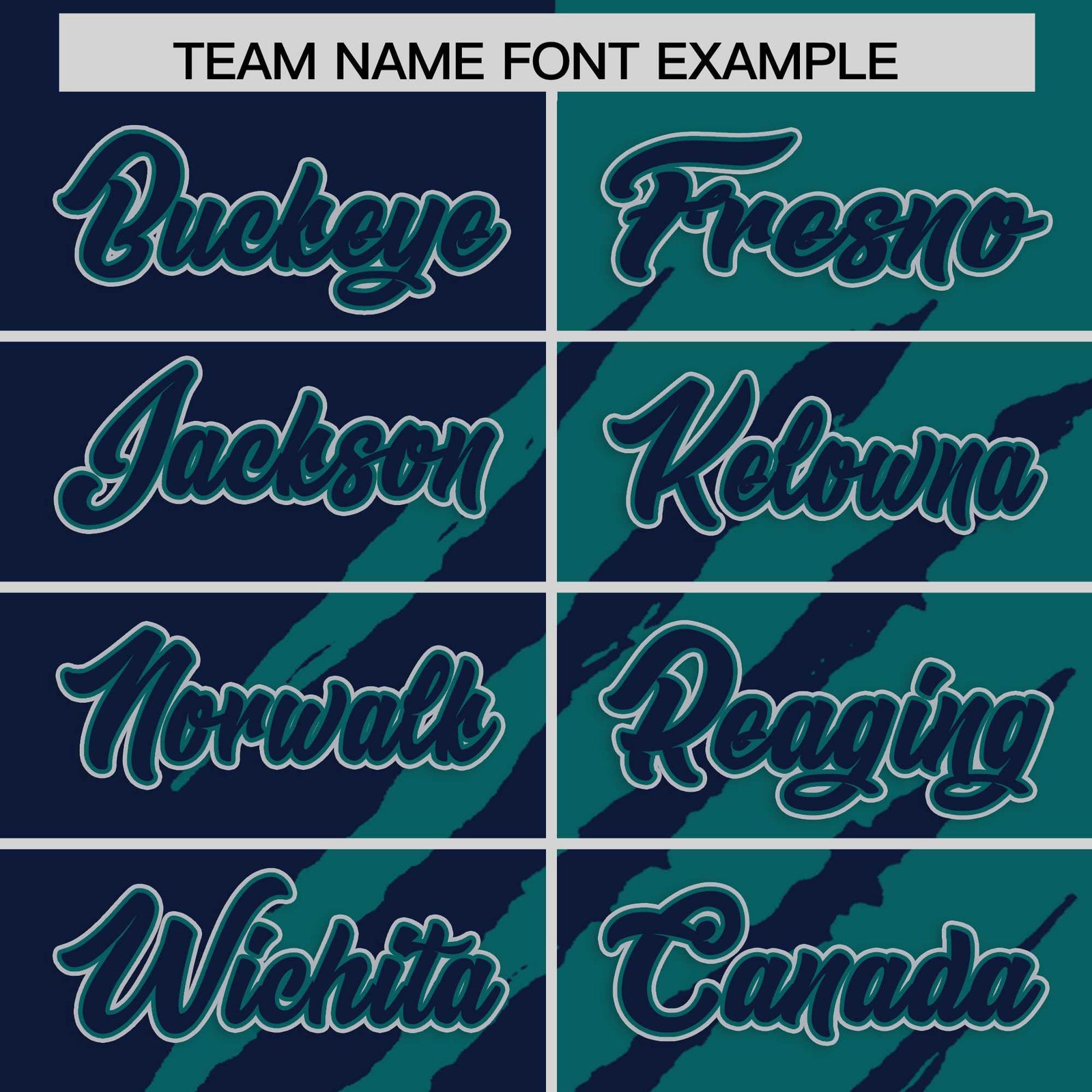 Custom Navy Teal Split Tiger Claw Scratch Pattern Baseball Jersey