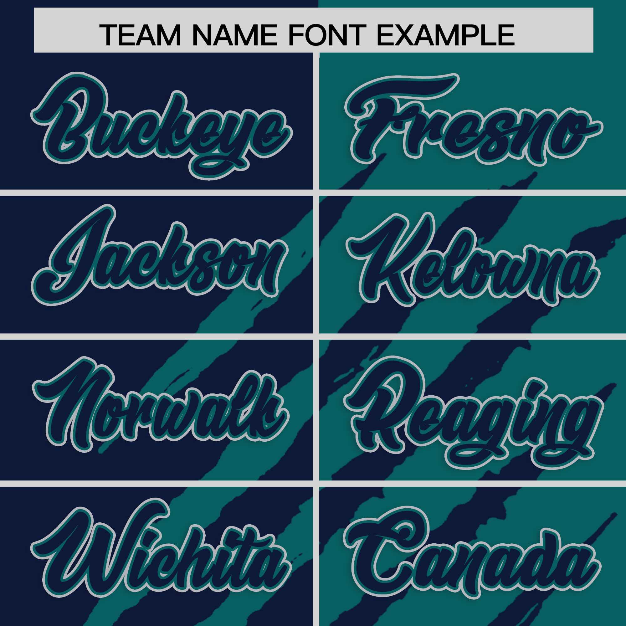 Custom Navy Teal Split Tiger Claw Scratch Pattern Baseball Jersey