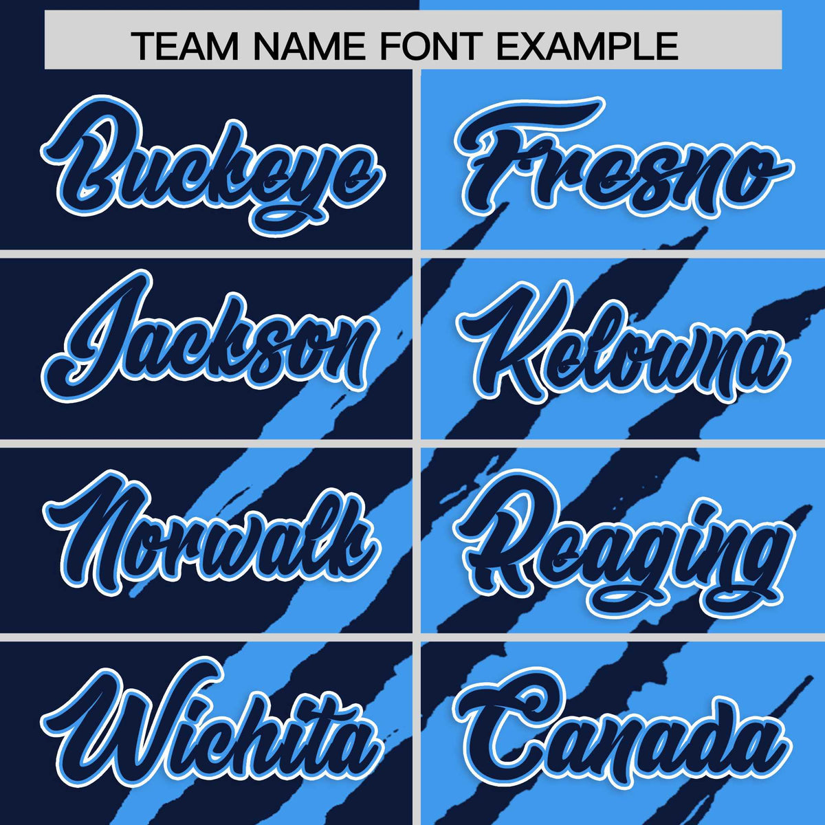 Custom Navy Powder Blue Split Tiger Claw Scratch Pattern Baseball Jersey